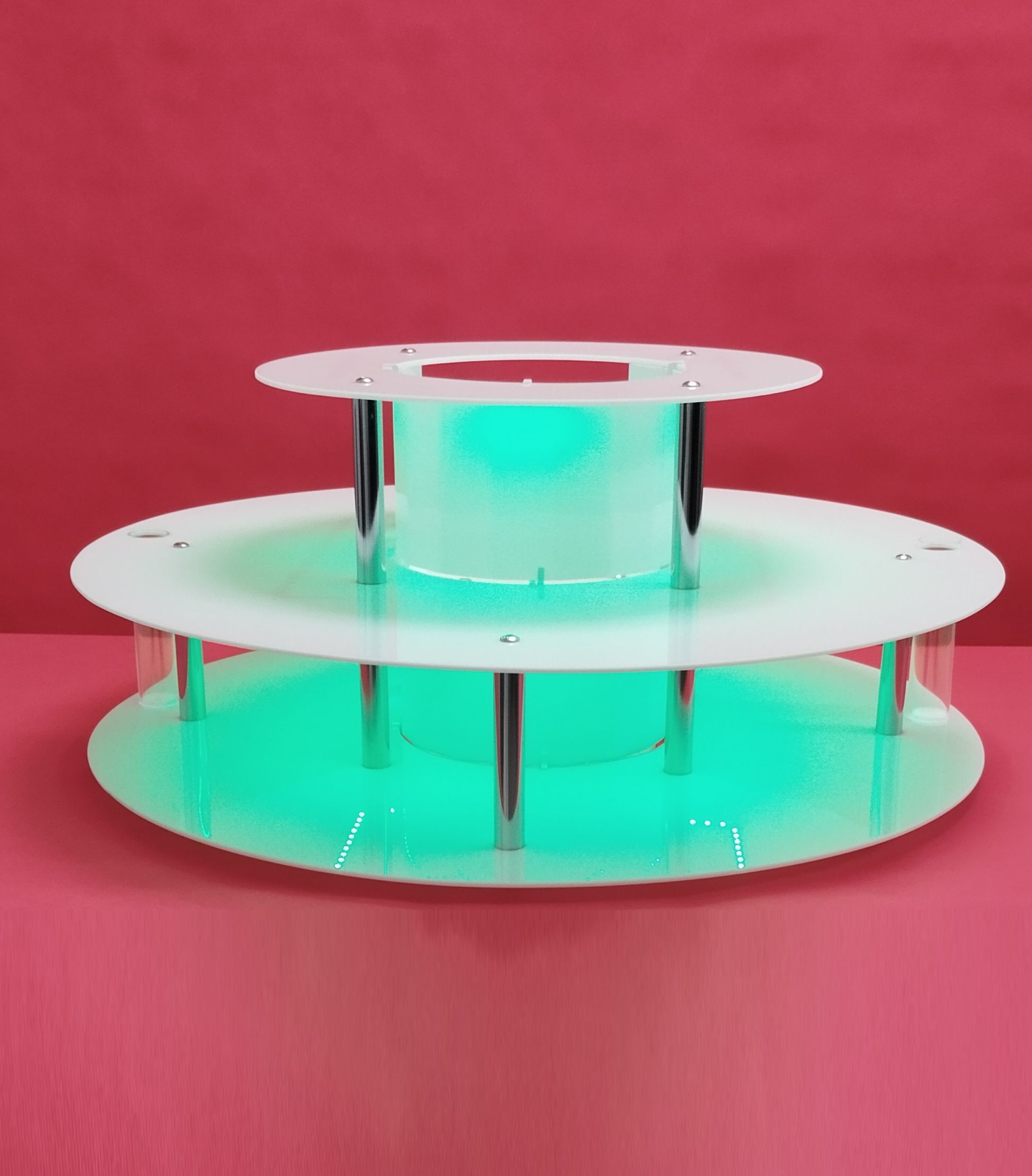 KC ELITTE - Trzypoziomowy podświetlany podest do fontanny czekoladowej, podstawa LED smart