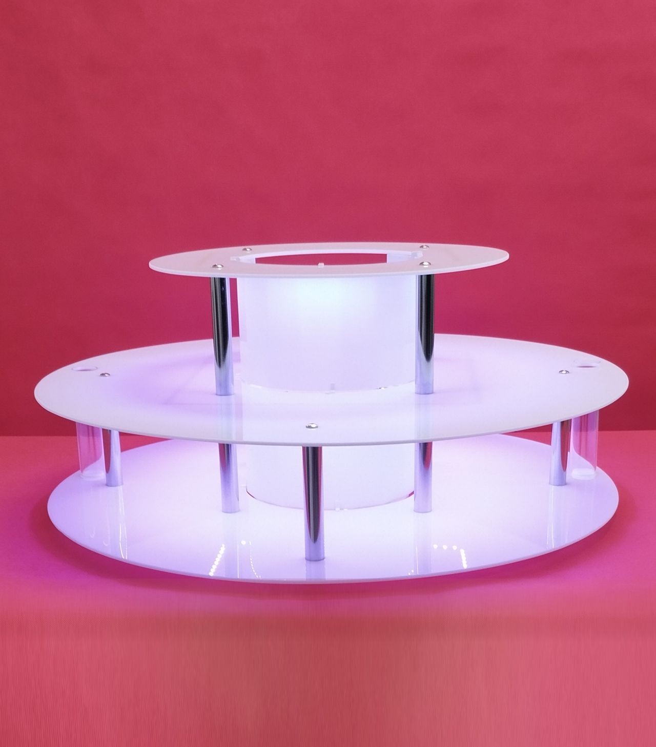 KC ELITTE - Trzypoziomowy podświetlany podest do fontanny czekoladowej, podstawa LED Smart