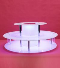 KC ELITTE - Trzypoziomowy podświetlany podest do fontanny czekoladowej, podstawa LED Smart